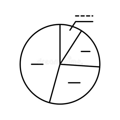 Pie Chart Line Icon Vector Illustration Stock Vector Illustration Of