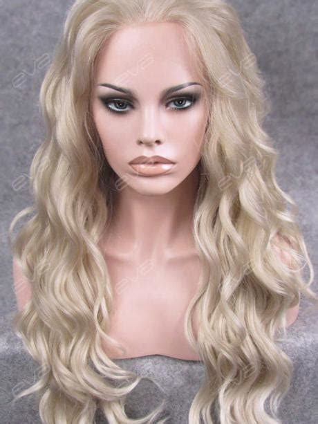 Long Blonde Wavy Synthetic Lace Front Wig All Synthetic Wigs Evahair