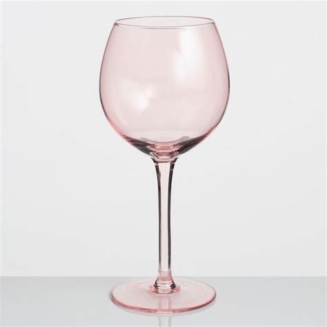 Blush Pink Wine Glasses Set Of 4 By World Market Pink Wine Glasses Pink Drinking Glasses