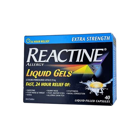 Reactine Extra Strength Cetirizine Hydrochloride 10mg 40 Gel Capsules