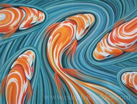 Swirling Koi Iv By Shmeeden On Deviantart Canvas Art Painting
