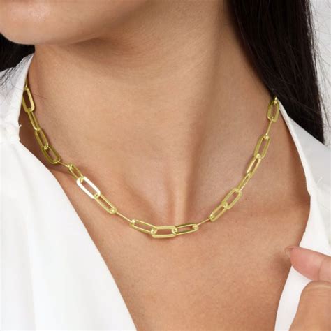 Classic Paperclip Necklace By Talisa Paperclip Chain Necklace For Women