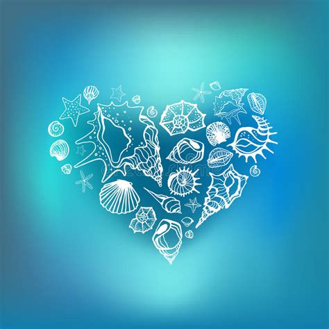 Heart Of Sea Shells Stock Vector Illustration Of Pattern 57610284