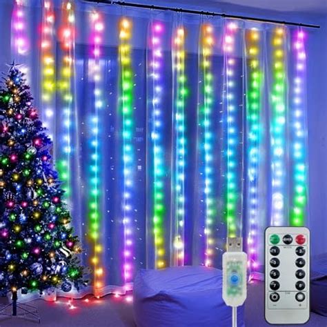 Unihoh 300 Led Curtain Lights Curtain Fairy Lights String Lights 8