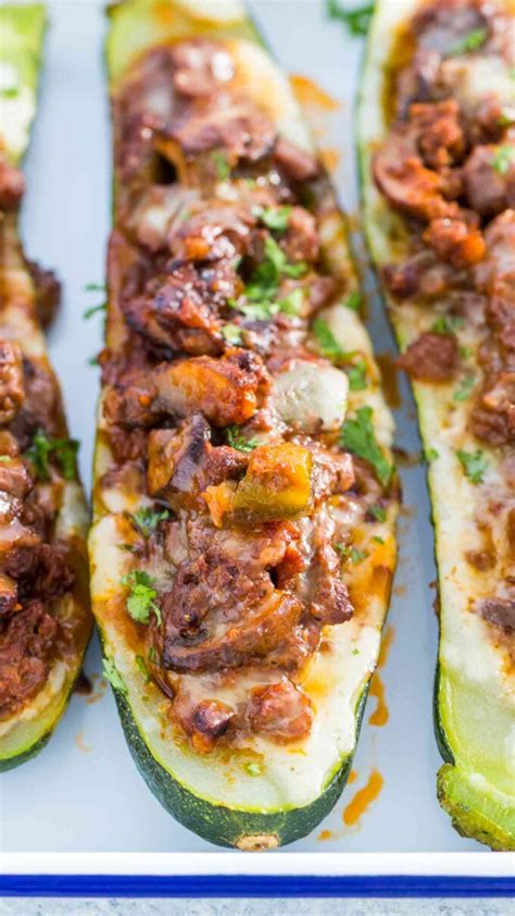 Stir in tomato paste, oregano, garlic powder, salt and pepper. Philly Cheesesteak Stuffed Zucchini Boats Video - Sweet and Savory Meals