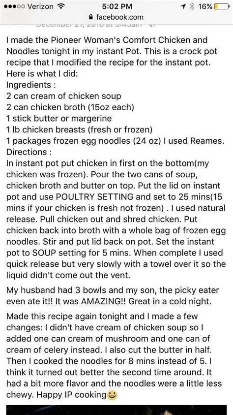 This pressure cooker stroganoff casserole is the perfect comfort food. Pioneer Woman's Chicken and Noodles in the instant Pot ...