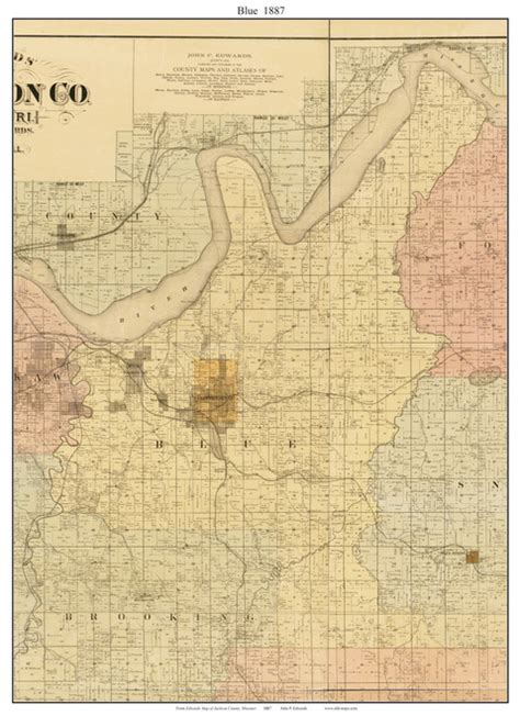 Blue Independence Mount Washington Missouri 1887 Old Town Map