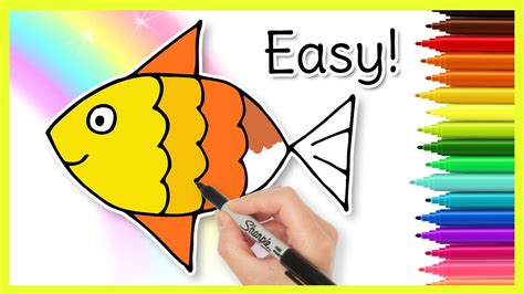 Draw a smooth line, which. How to Draw a FISH! Easy Drawings for Kids - YouTube