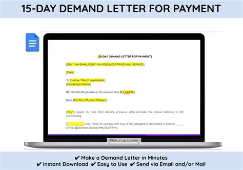15 Day Demand Letter For Payment Template Etsy