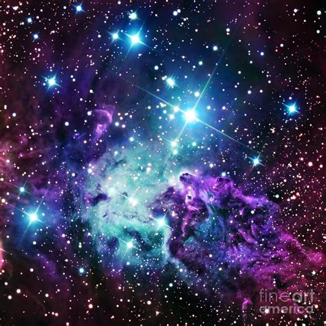 Fox Fur Nebula Purple Teal Galaxy Digital Art By Johari Smith