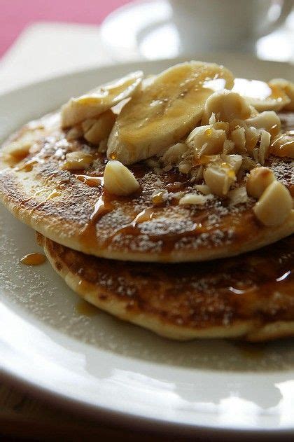 Breakfast Decadent Banana Pancakes With Macadamias And Golden Syrup