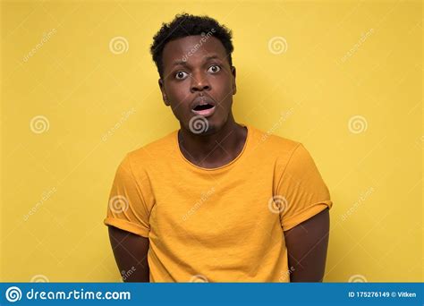Young African American Black Man Surprised Face Expression Stock Image Image Of Isolated