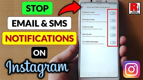 How To Stop Email And Sms Notifications On Instagram Youtube