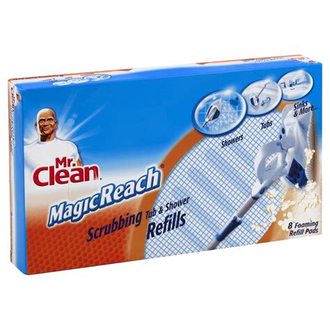 Mr Clean Magic Reach Mop Scrubbing Tub And Shower Refill Pad 1 Box Of 8