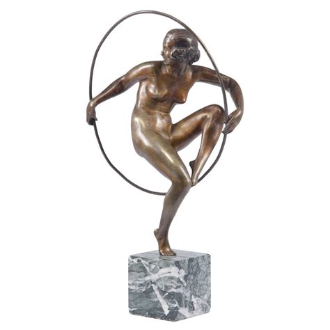 Art Deco Bronze Sculpture Of A Female Archer By Marcel Bouraine At