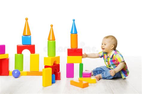 Baby Playing With Toy Blocks Stock Photo Image Of Female Childhood