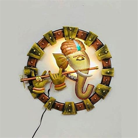Buy Led Metal Art Wall Hanging Ganesha Playing Flute Online In India