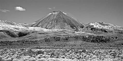 Volcano Black And White Stock Image Image Of National 13072133