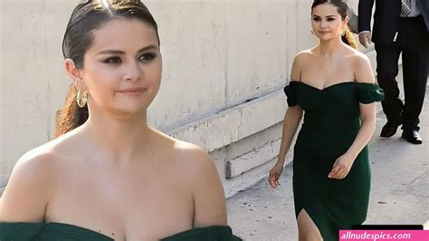 Selena Gomez Wows In A Green Dress As She Arrives To Jimmy Kimmel Live