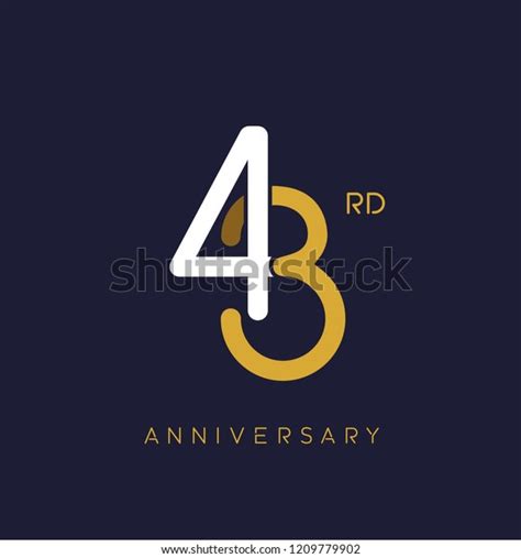 43rd Anniversary Logooverlapping Number Simple Monogram Stock Vector Royalty Free 1209779902