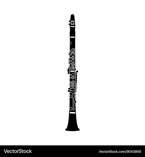 Clarinet Icon Black Simple Style Royalty Free Vector Image