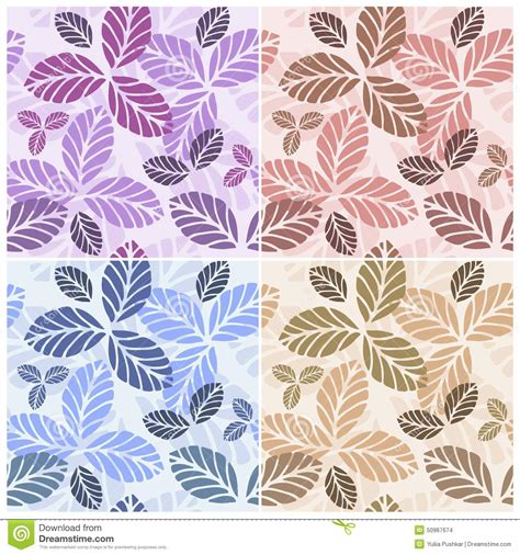 Set Of Floral Seamless Patters Stock Vector Illustration Of Graphic