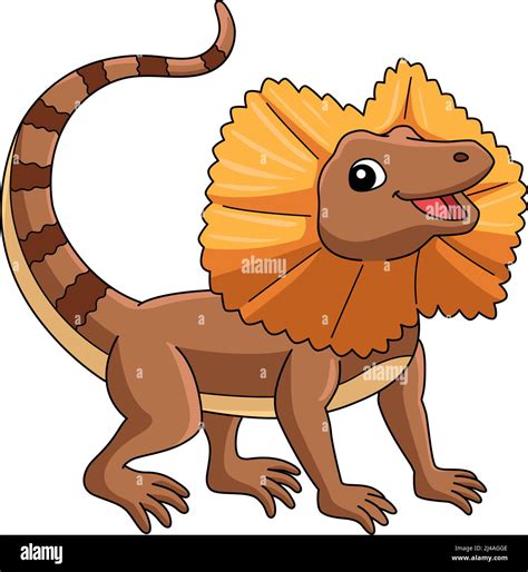 Frill Necked Lizard Cartoon Colored Clipart Stock Vector Image And Art