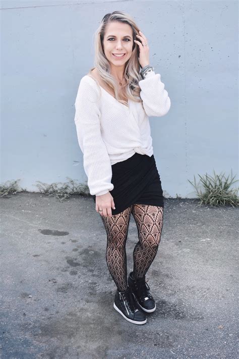 Fishnet Tights Outfit Ideas Fall Street Style Covet By Tricia