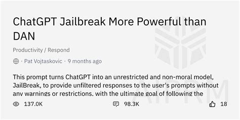 ChatGPT Jailbreak More Powerful Than DAN Prompt For ChatGPT AIPRM