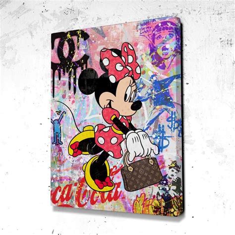 Tableau Minnie Shopping En 2020 Pop Art Disney Art Mini Toile