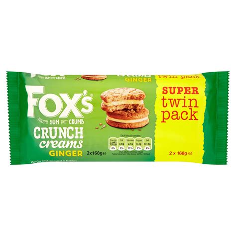 Foxs Ginger Crunch Creams Super Twin Pack 2 X 168g Sweet Biscuits Iceland Foods