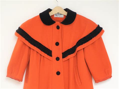 Vintage Girls Coat 1960 S Red And Black Wool And Velvet Etsy In 2021 Girl Coat Vintage