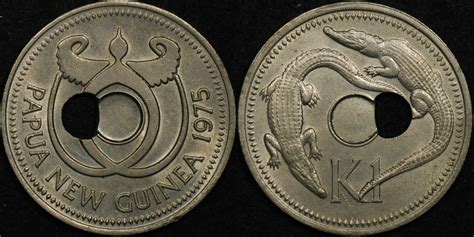 Papua New Guinea 1975 1 Kina Off Centre Hole Error Our Coin Catalog