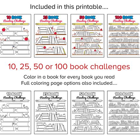 Printable Reading Challenge How Many Books Can Your Read Messy