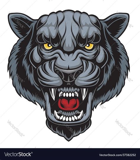 Angry Panther Head Royalty Free Vector Image Vectorstock