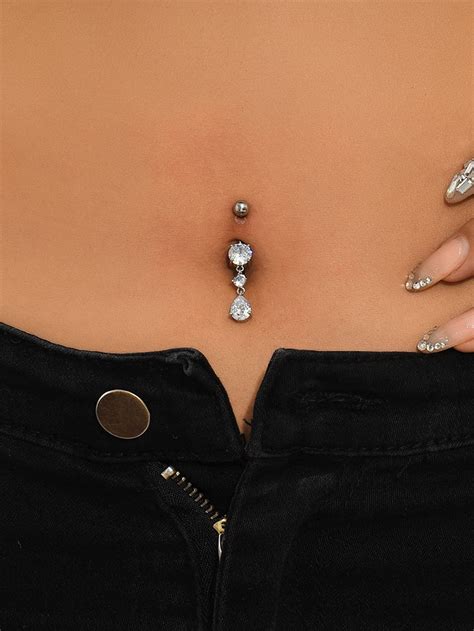 Zircon Water Drop Decor Navel Belly Ring Belly Piercing Jewelry Belly Button Piercing Jewelry