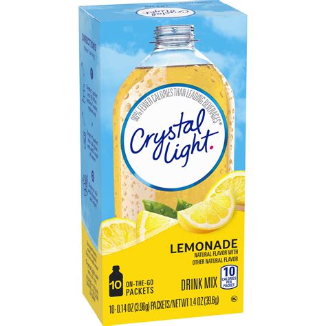 Crystal Light Lemonade On The Go Powdered Drink Mix 10 Ct 014 Oz