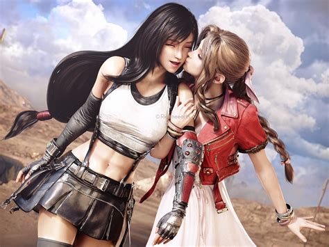 Tifa And Aerith Final Fantasy 7 Remake By Rianeearts Wholesomeyuri