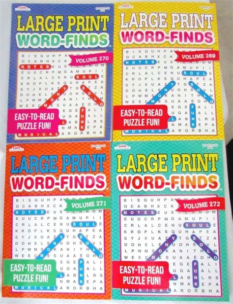 Word Findssearch Kappa Puzzles 4 New Large Print Books Volumes 269 272
