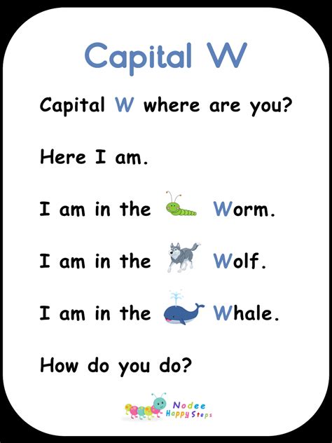 Alphabet Stories For Kids Letter W Reading Comprehension Worksheet