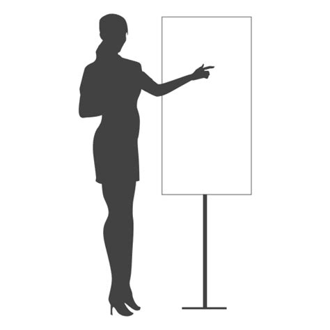 Businesswoman Pointing Board Silhouette Transparent Png And Svg Vector File