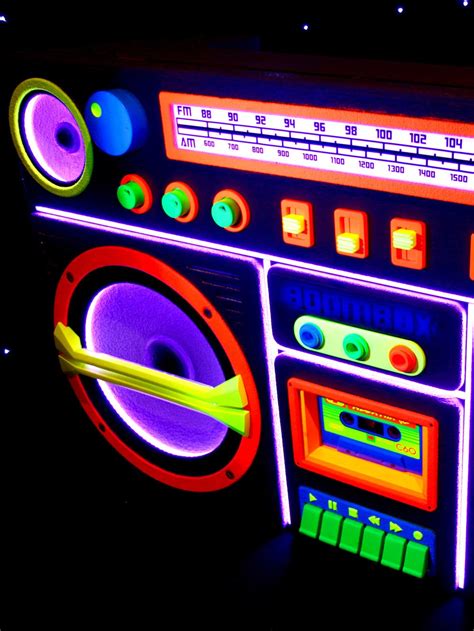 Giant Boombox Prop With Lights Fluorescent Eph Creative Event