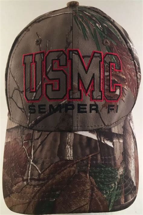 Usmc Mens Stretch Fit Cap Camouflage Forest Embroidery Sm Marine