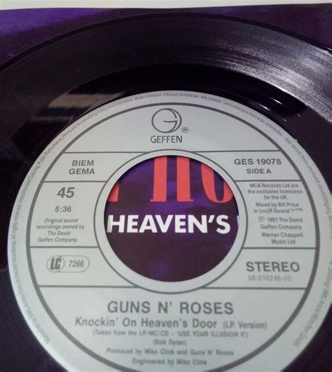 They talk about the sunsets they saw, they talk about how the sun turned blood red before diving into the sea and they talk about how they could feel how. Guns N' Roses - Knockin' On Heaven's Door (1992, Vinyl ...