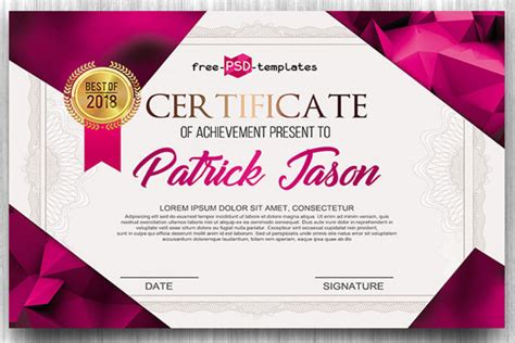 Download This Free Certificate Psd Template Designhooks
