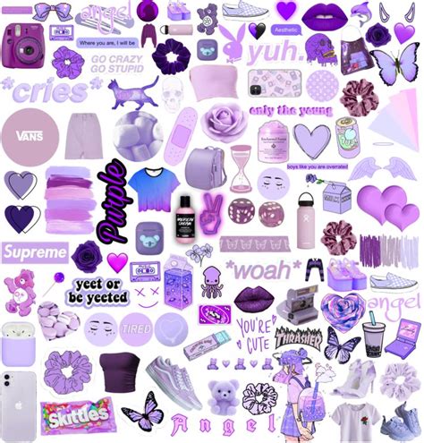 Purple Pngs Preppy Stickers Aesthetic Stickers Iphone Case Stickers