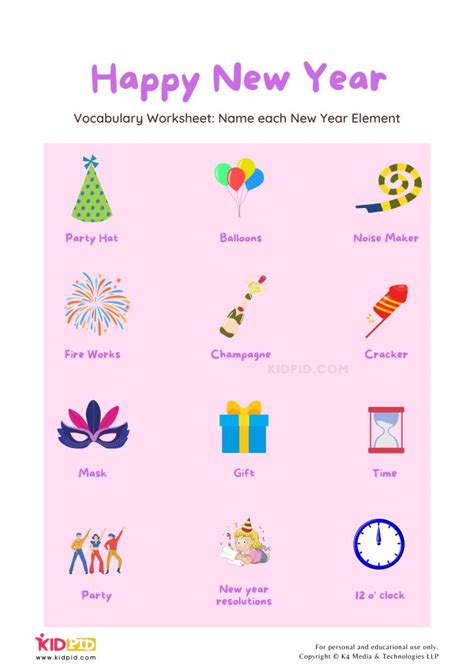 Festival Vocabulary Printable Worksheets For Kids Kids Worksheets
