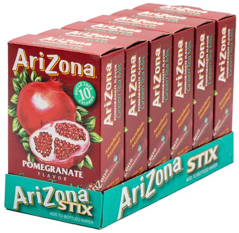 Arizona Pomegranate Green Tea Iced Tea Stix Sugar Free Low Calorie