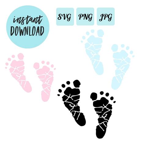 Footprints Clip Art Baby Footprints Svg Baby Footprints Png Etsy