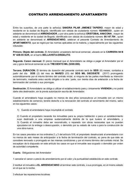 Modelo Contrato De Arrendamiento Local Comercial Colombia 2017